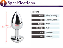 Load image into Gallery viewer, S/M/L Set Red Heart-shaped Stainless Steel Big Anal Plug