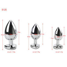 Load image into Gallery viewer, S/M/L Set Red Heart-shaped Stainless Steel Big Anal Plug