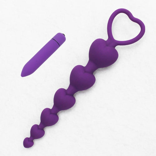 Purple Soft Silicone Anal Beads